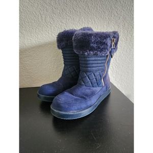 GUESS Faux Fur Quilted Suede Winter/Casual Boots 8.5